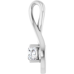 18K Palladium White Gold  5 mm Cushion Pendant Mounting – image 5