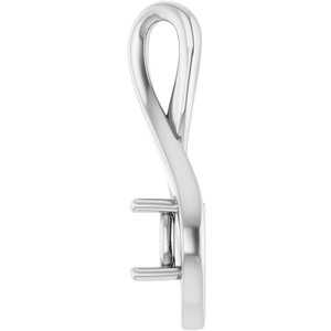 10K X1 White Gold  5 mm Cushion Pendant Mounting – image 6