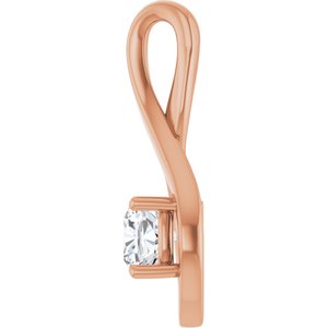 10K Rose Gold  5 mm Cushion Pendant Mounting – image 5