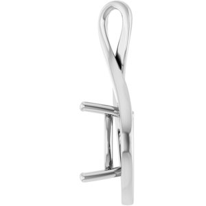 18K X1 White Gold  12 mm Cushion Pendant Mounting – image 6