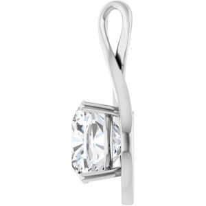 Platinum  12 mm Cushion Pendant Mounting – image 5