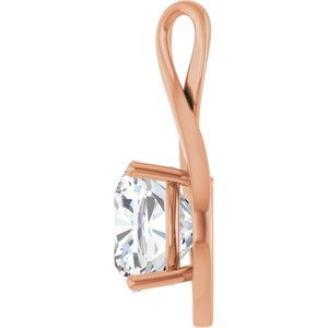 18K Rose Gold  12 mm Cushion Pendant Mounting – image 5