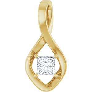 10K Yellow Gold  4.5 mm Square Pendant Mounting