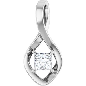 Platinum  4.5 mm Square Pendant Mounting