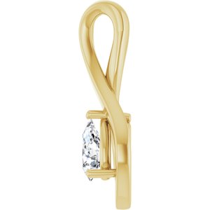 18K Yellow Gold  6x4 mm Pear Pendant Mounting – image 5