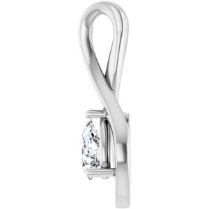 10K White Gold  6x4 mm Pear Pendant Mounting – image 5