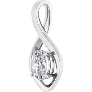 10K X1 White Gold  8x6 mm Oval Pendant Mounting – image 3