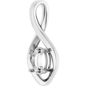 18K X1 White Gold  8x6 mm Oval Pendant Mounting – image 4