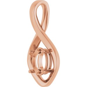 14K Rose Gold  8x6 mm Oval Pendant Mounting – image 4