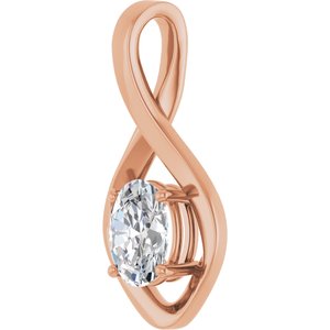 18K Rose Gold  8x6 mm Oval Pendant Mounting – image 3