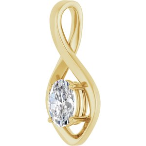 18K Yellow Gold  8x6 mm Oval Pendant Mounting – image 3