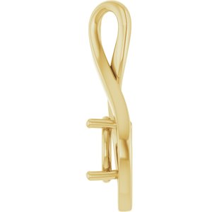 18K Yellow Gold 8 mm Round Pendant Mounting – image 6