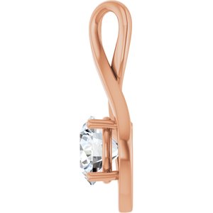18K Rose Gold 8 mm Round Pendant Mounting – image 5