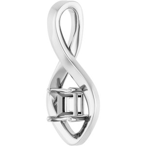 Platinum  4 mm Square Pendant Mounting – image 4