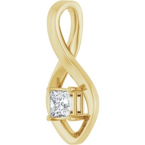 14K Yellow Gold  4 mm Square Pendant Mounting – image 3