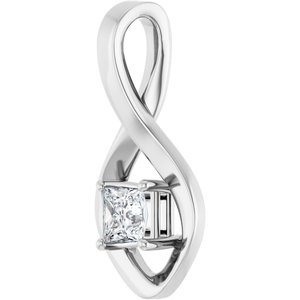 10K X1 White Gold  4 mm Square Pendant Mounting – image 3
