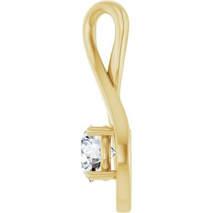 14K Yellow Gold 5.8 mm Round Pendant Mounting – image 5