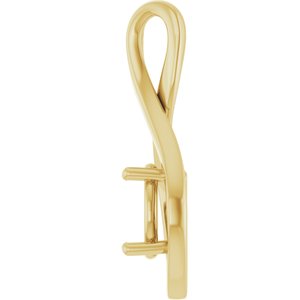 14K Yellow Gold 8.2 mm Round Pendant Mounting – image 6