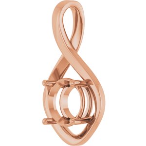 18K Rose Gold 9 mm Round Pendant Mounting – image 4