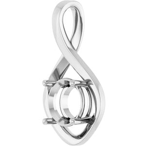 10K X1 White Gold 9 mm Round Pendant Mounting – image 4