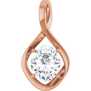 18K Rose Gold  11x9 mm Oval Pendant Mounting