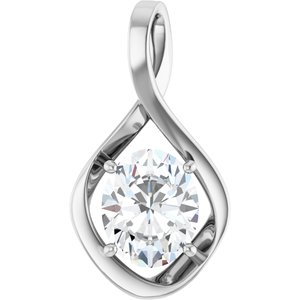 Platinum  11x9 mm Oval Pendant Mounting