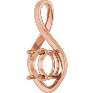 14K Rose Gold 10 mm Round Pendant Mounting – image 4