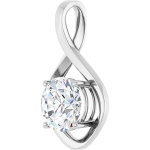 14K X1 White Gold 10 mm Round Pendant Mounting – image 3