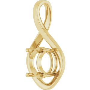 10K Yellow Gold 10 mm Round Pendant Mounting – image 4
