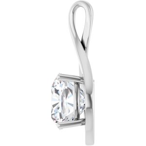 10K X1 White Gold  11 mm Cushion Pendant Mounting – image 5