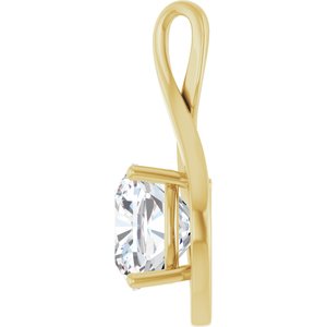 10K Yellow Gold  11 mm Cushion Pendant Mounting – image 5