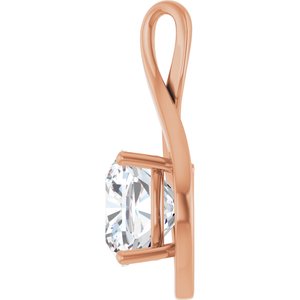 14K Rose Gold  11 mm Cushion Pendant Mounting – image 5