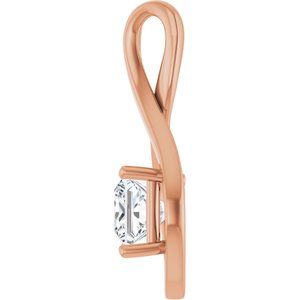 14K Rose Gold  6 mm Square Pendant Mounting – image 5