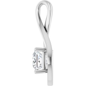 10K X1 White Gold  6 mm Square Pendant Mounting – image 5
