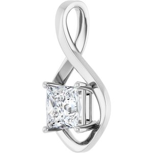10K White Gold  7 mm Square Pendant Mounting – image 3