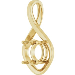 10K Yellow Gold 9.4 mm Round Pendant Mounting – image 4