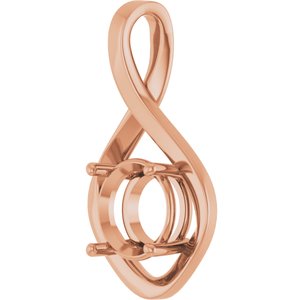 18K Rose Gold 9.4 mm Round Pendant Mounting – image 4