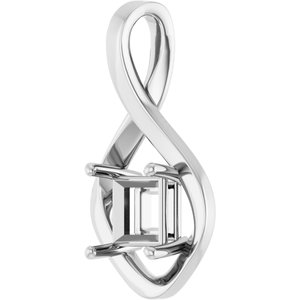 10K X1 White Gold  6.5 mm Square Pendant Mounting – image 4