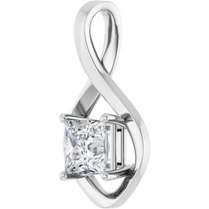 14K White Gold  6.5 mm Square Pendant Mounting – image 3