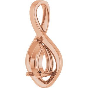 10K Rose Gold  10x7 mm Pear Pendant Mounting – image 4