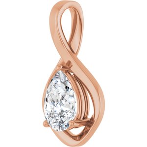10K Rose Gold  10x7 mm Pear Pendant Mounting – image 3