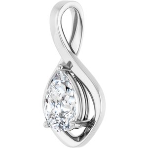 18K X1 White Gold  10x7 mm Pear Pendant Mounting – image 3