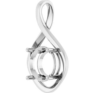 18K X1 White Gold 12 mm Round Pendant Mounting – image 4