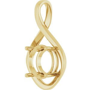 10K Yellow Gold 12 mm Round Pendant Mounting – image 4