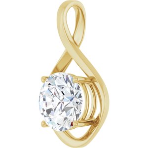 14K Yellow Gold 12 mm Round Pendant Mounting – image 3