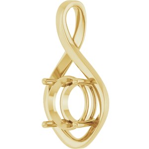 10K Yellow Gold 11 mm Round Pendant Mounting – image 4