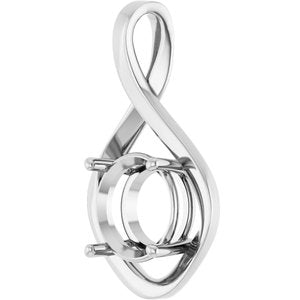 10K X1 White Gold 11 mm Round Pendant Mounting – image 4