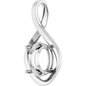 10K X1 White Gold  12x10 mm Oval Pendant Mounting – image 4