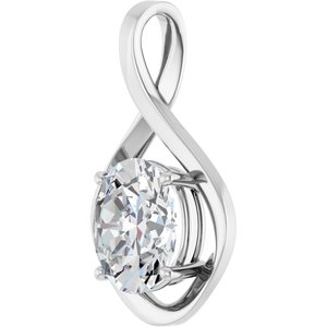 18K X1 White Gold  12x10 mm Oval Pendant Mounting – image 3