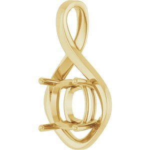 18K Yellow Gold  10 mm Cushion Pendant Mounting – image 4